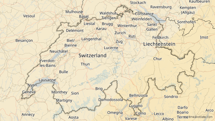 A map of Schweiz, showing the path of the 30. Apr 2060 Totale Sonnenfinsternis