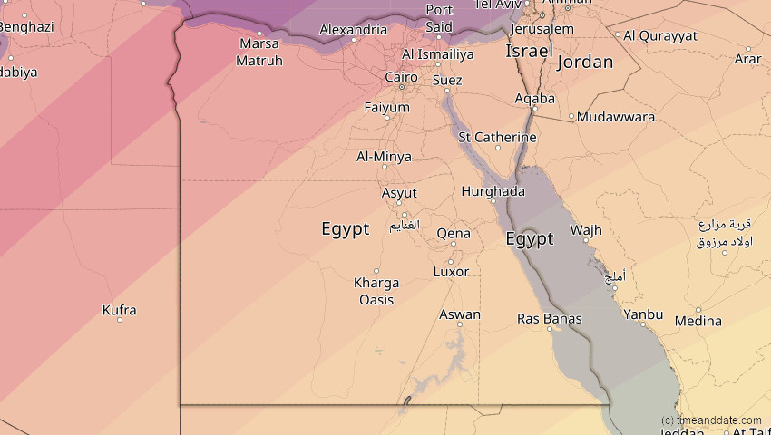 A map of Ägypten, showing the path of the 30. Apr 2060 Totale Sonnenfinsternis