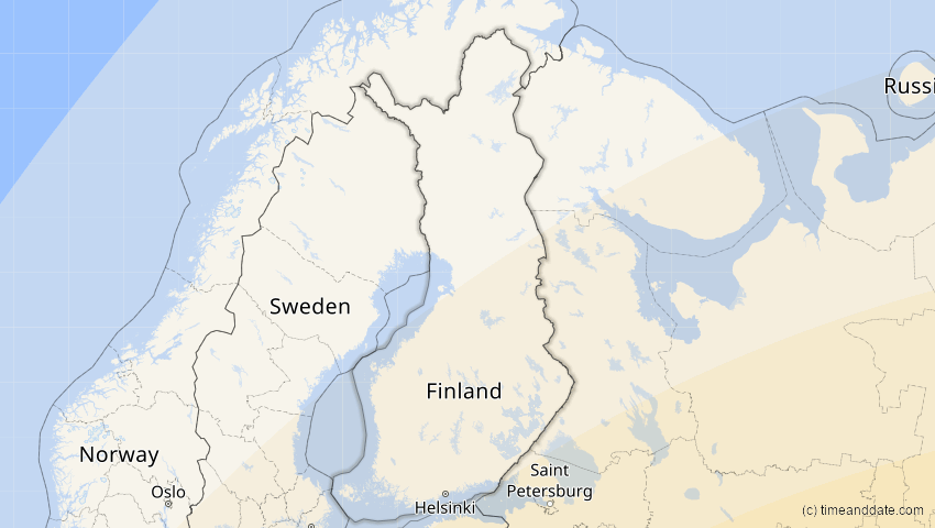 A map of Finnland, showing the path of the 30. Apr 2060 Totale Sonnenfinsternis