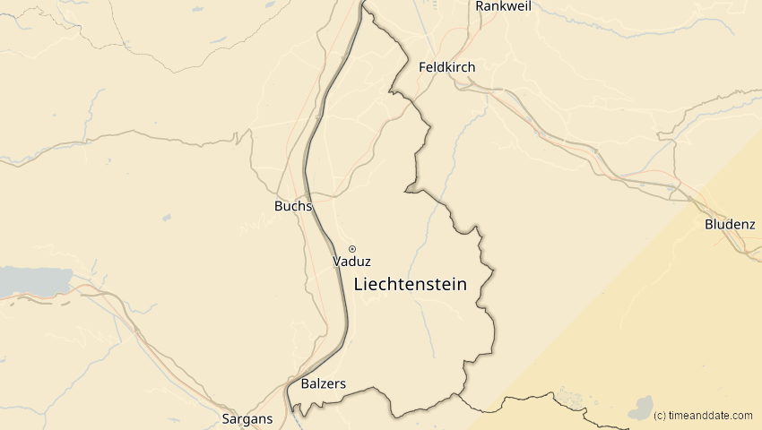 A map of Liechtenstein, showing the path of the 30. Apr 2060 Totale Sonnenfinsternis