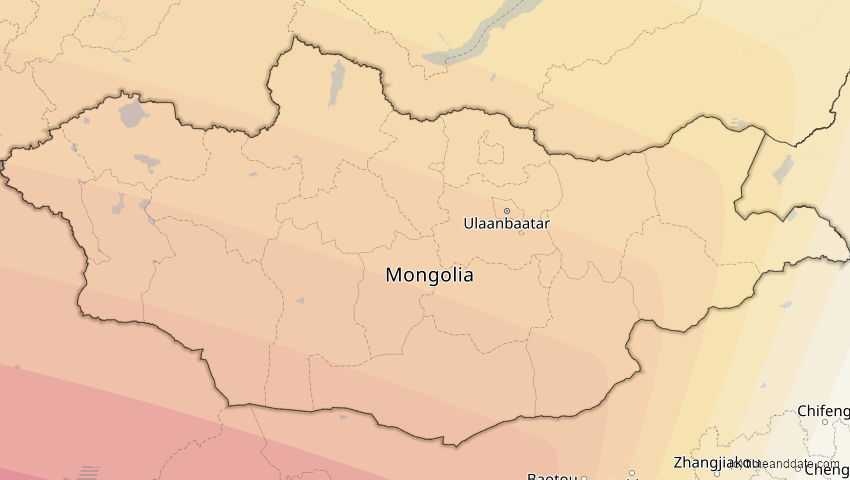 A map of Mongolei, showing the path of the 30. Apr 2060 Totale Sonnenfinsternis