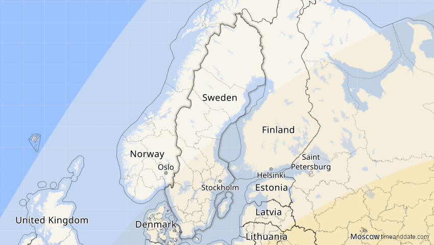 A map of Schweden, showing the path of the 30. Apr 2060 Totale Sonnenfinsternis