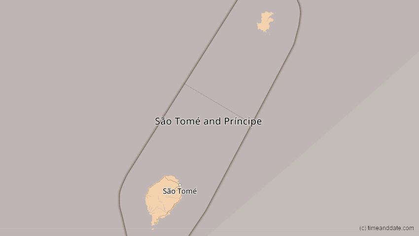 A map of São Tomé und Príncipe, showing the path of the 30. Apr 2060 Totale Sonnenfinsternis
