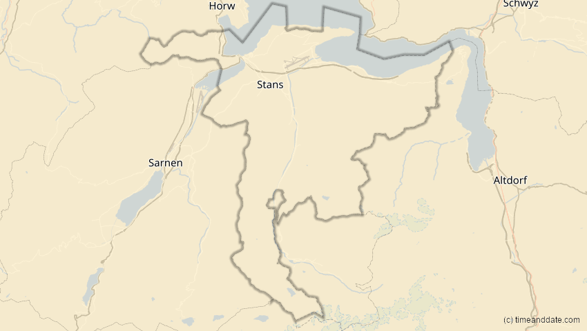 A map of Nidwalden, Schweiz, showing the path of the 30. Apr 2060 Totale Sonnenfinsternis