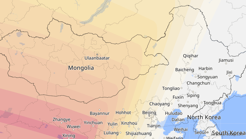 A map of Innere Mongolei, China, showing the path of the 30. Apr 2060 Totale Sonnenfinsternis