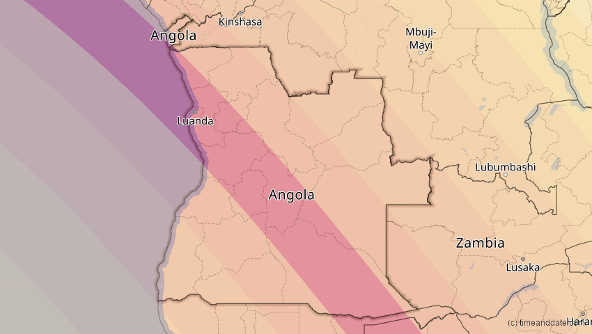 A map of Angola, showing the path of the 24. Okt 2060 Ringförmige Sonnenfinsternis