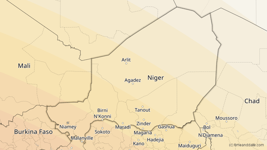 A map of Niger, showing the path of the 24. Okt 2060 Ringförmige Sonnenfinsternis