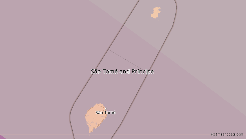 A map of São Tomé und Príncipe, showing the path of the 24. Okt 2060 Ringförmige Sonnenfinsternis