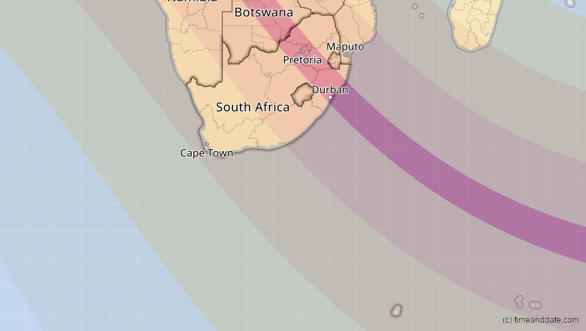 A map of Südafrika, showing the path of the 24. Okt 2060 Ringförmige Sonnenfinsternis