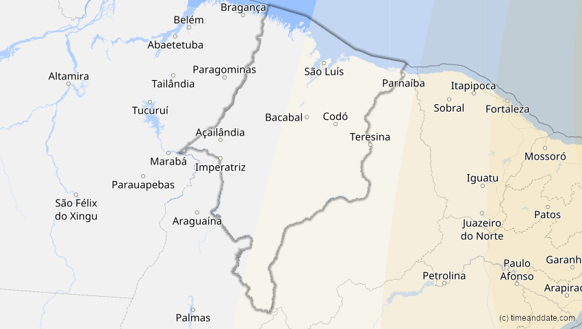 A map of Maranhão, Brasilien, showing the path of the 24. Okt 2060 Ringförmige Sonnenfinsternis