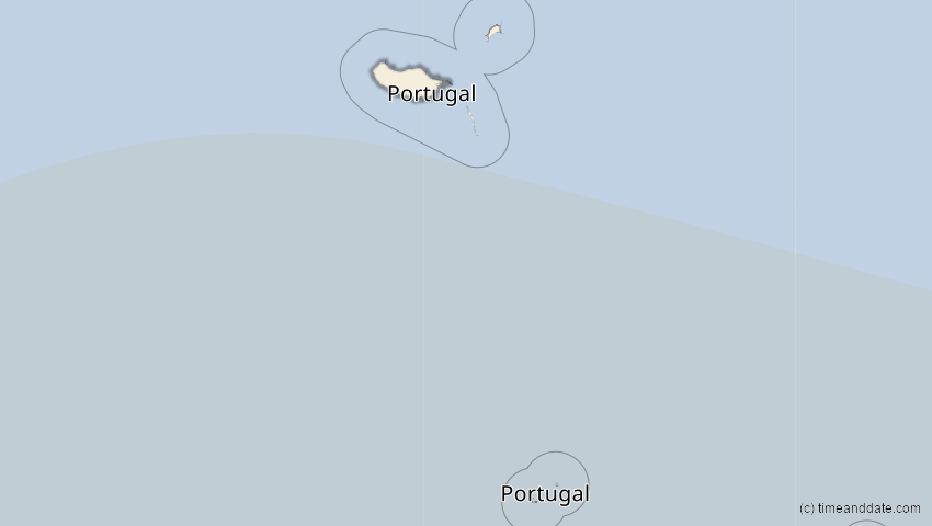 A map of Madeira, Portugal, showing the path of the 24. Okt 2060 Ringförmige Sonnenfinsternis
