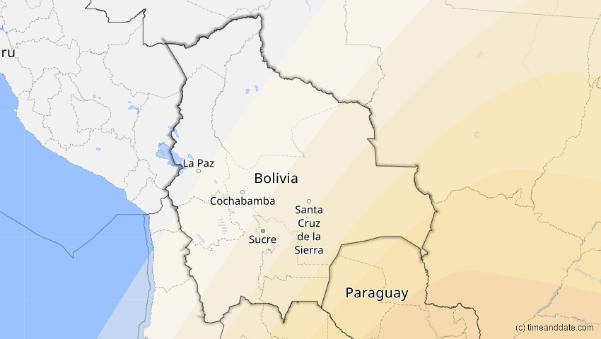 A map of Bolivien, showing the path of the 13. Okt 2061 Ringförmige Sonnenfinsternis