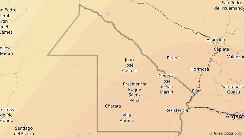 A map of Chaco, Argentinien, showing the path of the 13. Okt 2061 Ringförmige Sonnenfinsternis