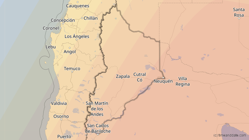 A map of Neuquén, Argentinien, showing the path of the 13. Okt 2061 Ringförmige Sonnenfinsternis