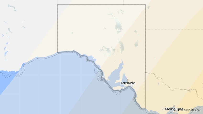 A map of South Australia, Australien, showing the path of the 11. Mär 2062 Partielle Sonnenfinsternis