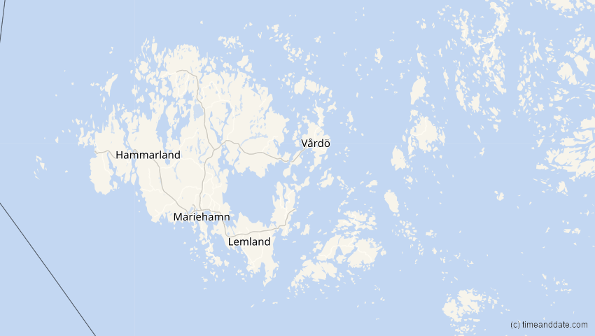 A map of Åland, showing the path of the 3. Sep 2062 Partielle Sonnenfinsternis