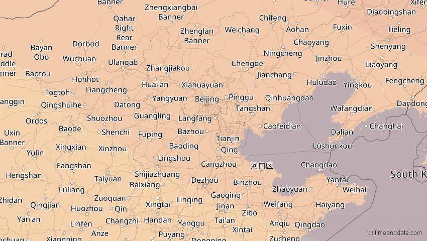 A map of Hebei, China, showing the path of the 3. Sep 2062 Partielle Sonnenfinsternis