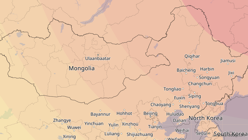 A map of Innere Mongolei, China, showing the path of the 3. Sep 2062 Partielle Sonnenfinsternis