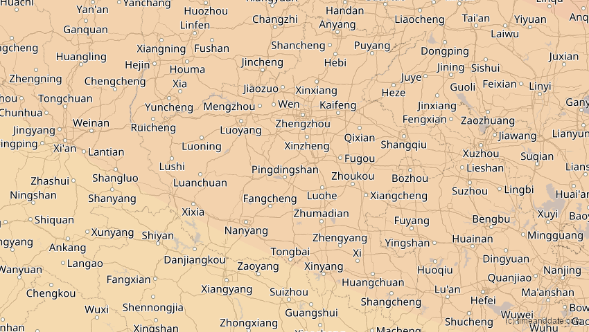 A map of Henan, China, showing the path of the 3. Sep 2062 Partielle Sonnenfinsternis