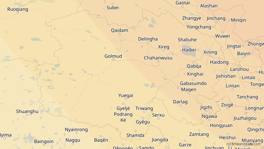 A map of Qinghai, China, showing the path of the 3. Sep 2062 Partielle Sonnenfinsternis