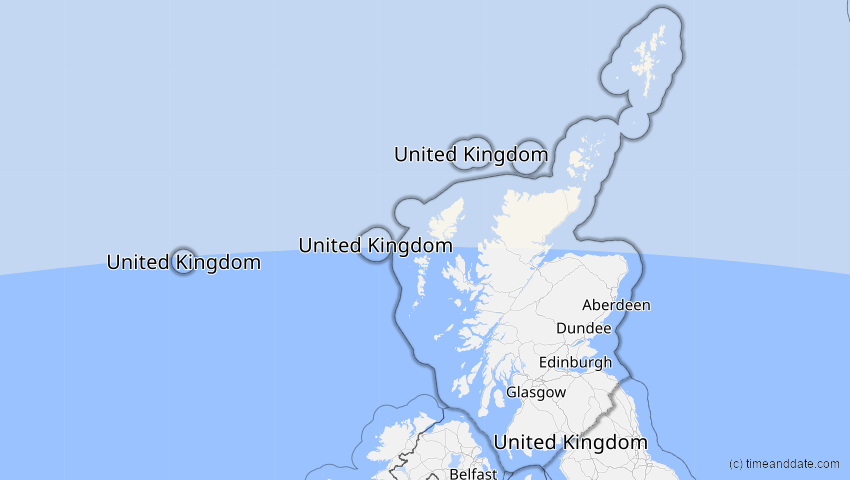 A map of Schottland, Großbritannien, showing the path of the 3. Sep 2062 Partielle Sonnenfinsternis