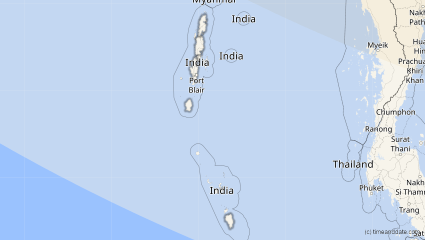 A map of Andamanen und Nikobaren, Indien, showing the path of the 3. Sep 2062 Partielle Sonnenfinsternis