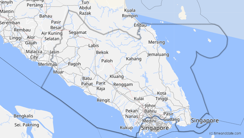 A map of Johor, Malaysia, showing the path of the 3. Sep 2062 Partielle Sonnenfinsternis