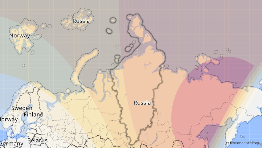 A map of Krasnojarsk, Russland, showing the path of the 3. Sep 2062 Partielle Sonnenfinsternis