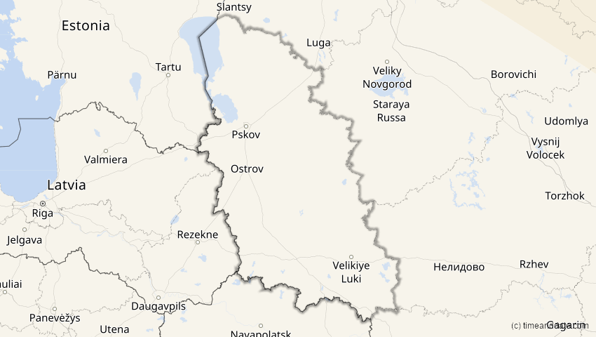 A map of Pskow, Russland, showing the path of the 3. Sep 2062 Partielle Sonnenfinsternis
