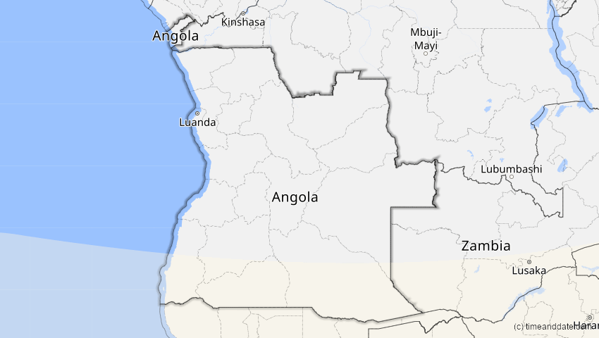 A map of Angola, showing the path of the 28. Feb 2063 Ringförmige Sonnenfinsternis