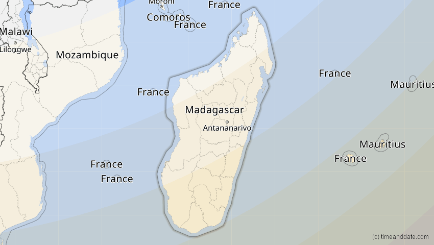 A map of Madagaskar, showing the path of the 28. Feb 2063 Ringförmige Sonnenfinsternis
