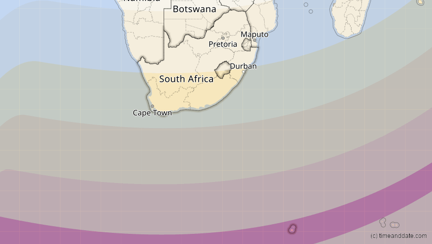 A map of Südafrika, showing the path of the 28. Feb 2063 Ringförmige Sonnenfinsternis