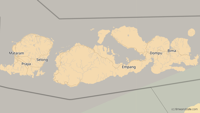 A map of Nusa Tenggara Barat, Indonesien, showing the path of the 28. Feb 2063 Ringförmige Sonnenfinsternis