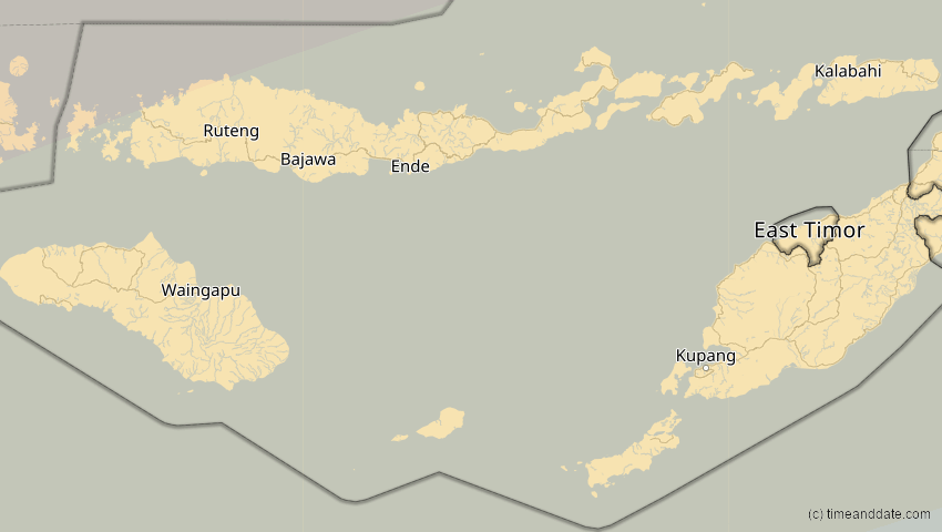 A map of Nusa Tenggara Timur, Indonesien, showing the path of the 28. Feb 2063 Ringförmige Sonnenfinsternis