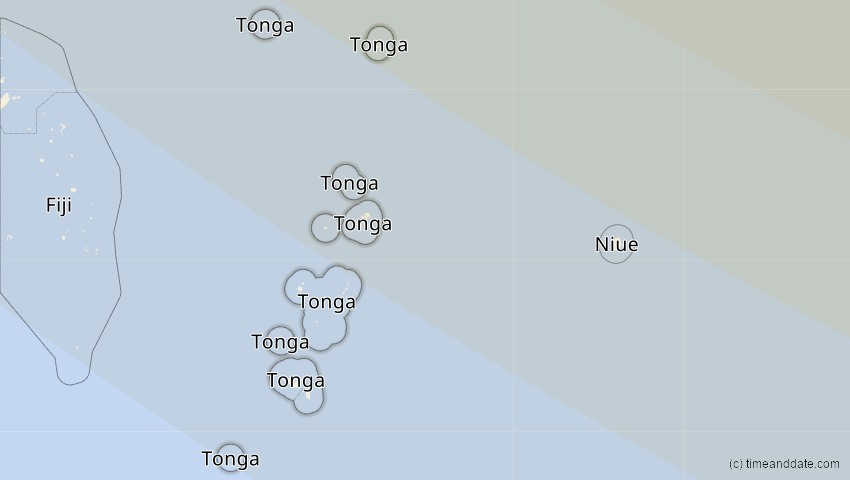A map of Tonga, showing the path of the 24. Aug 2063 Totale Sonnenfinsternis