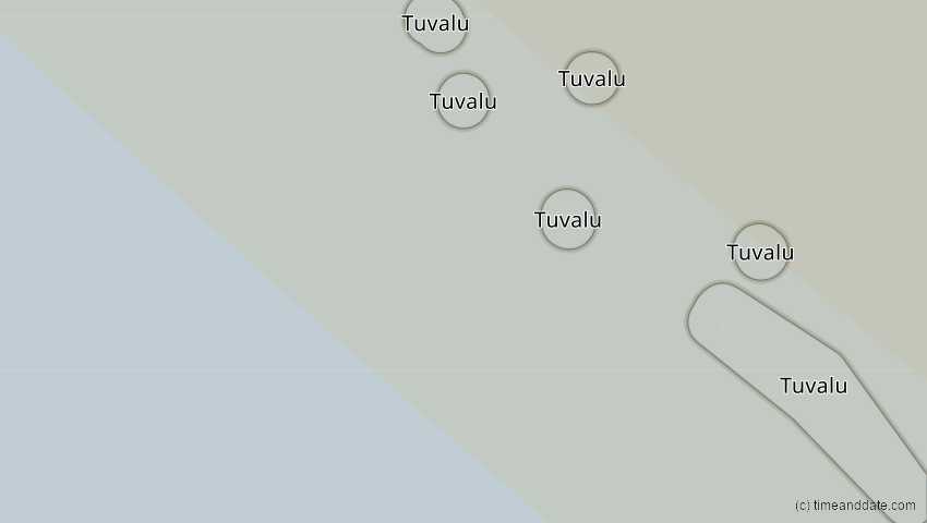 A map of Tuvalu, showing the path of the 24. Aug 2063 Totale Sonnenfinsternis