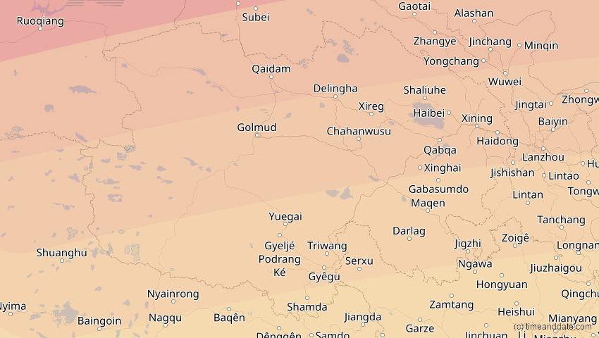 A map of Qinghai, China, showing the path of the 24. Aug 2063 Totale Sonnenfinsternis