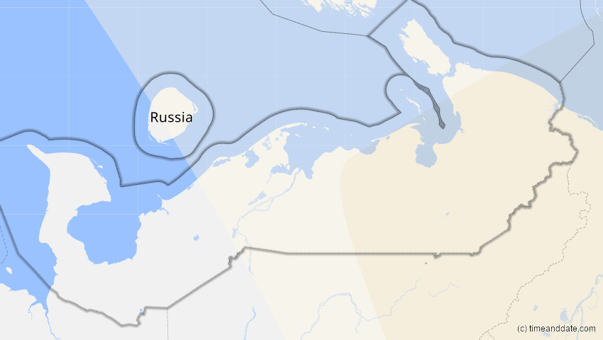 A map of Nenzen, Russland, showing the path of the 24. Aug 2063 Totale Sonnenfinsternis