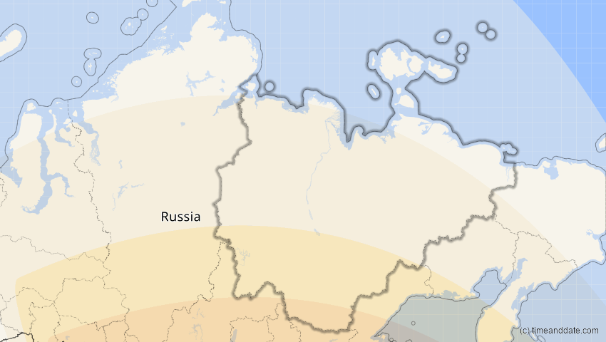 A map of Sacha (Jakutien), Russland, showing the path of the 24. Aug 2063 Totale Sonnenfinsternis