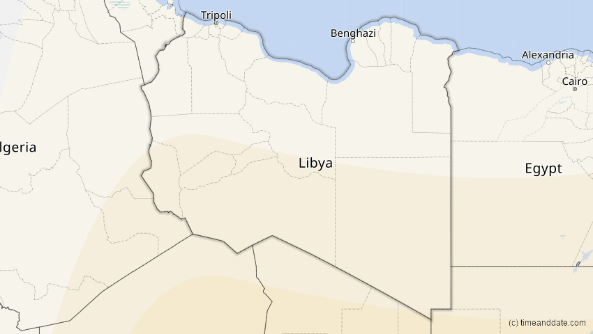 A map of Libyen, showing the path of the 17. Feb 2064 Ringförmige Sonnenfinsternis