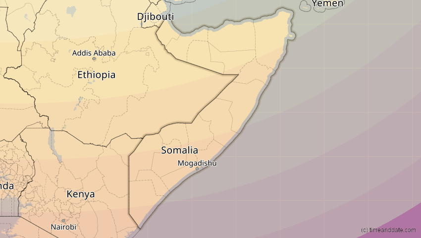 A map of Somalia, showing the path of the 17. Feb 2064 Ringförmige Sonnenfinsternis