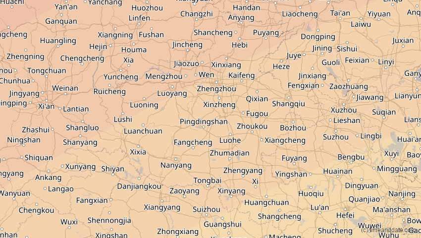 A map of Henan, China, showing the path of the 17. Feb 2064 Ringförmige Sonnenfinsternis