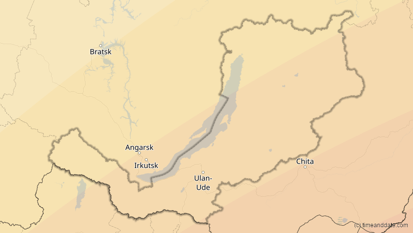 A map of Burjatien, Russland, showing the path of the 17. Feb 2064 Ringförmige Sonnenfinsternis