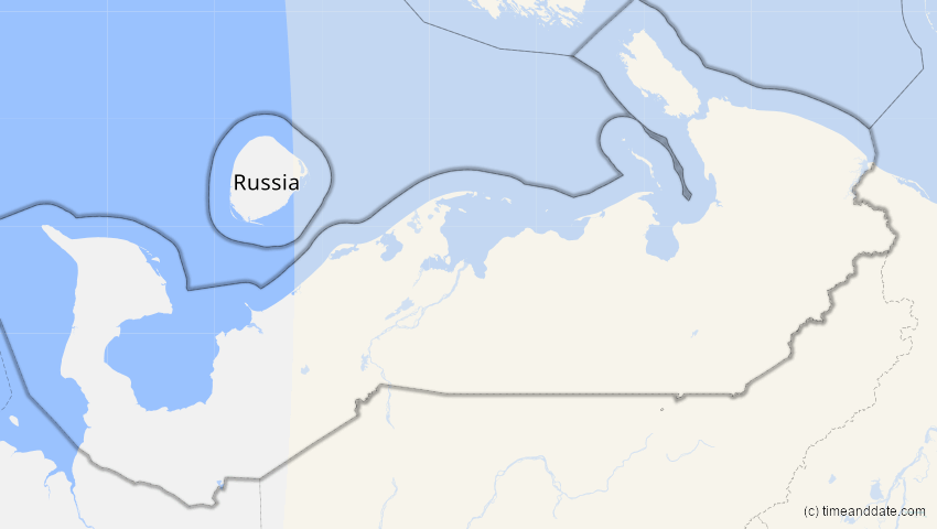 A map of Nenzen, Russland, showing the path of the 17. Feb 2064 Ringförmige Sonnenfinsternis