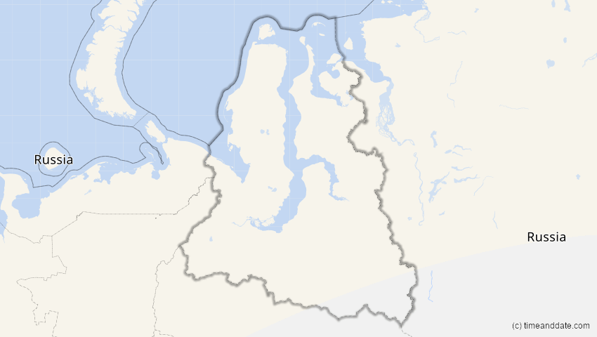 A map of Jamal-Nenzen, Russland, showing the path of the 3. Jul 2065 Partielle Sonnenfinsternis