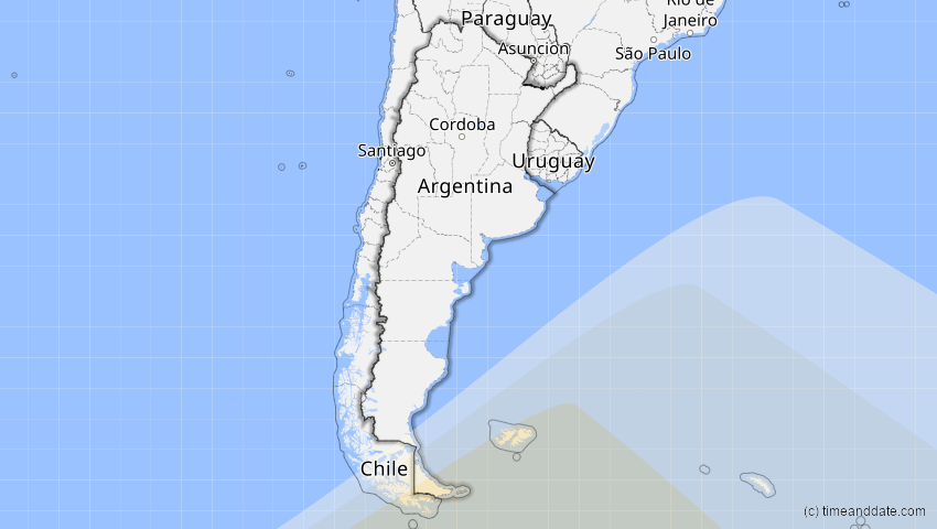 A map of Argentinien, showing the path of the 27. Dez 2065 Partielle Sonnenfinsternis