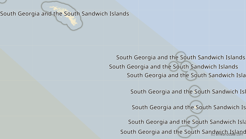 A map of Südgeorgien und die Südl. Sandwichinseln, showing the path of the 27. Dez 2065 Partielle Sonnenfinsternis