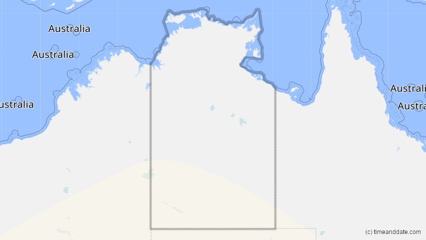 A map of Northern Territory, Australien, showing the path of the 27. Dez 2065 Partielle Sonnenfinsternis