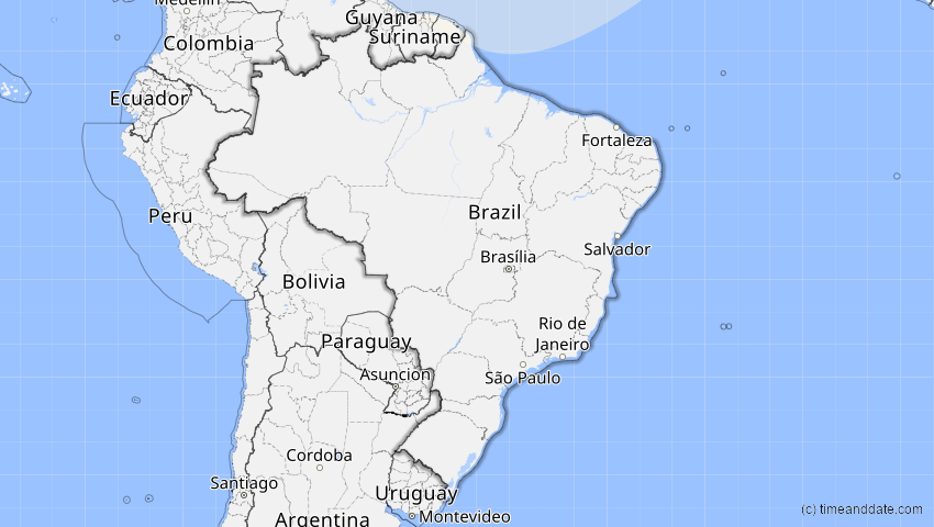 A map of Brasilien, showing the path of the 22. Jun 2066 Ringförmige Sonnenfinsternis