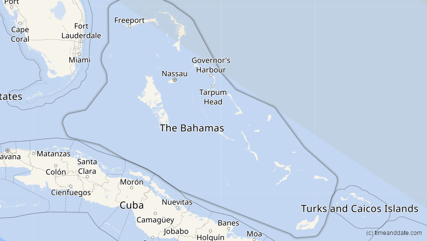 A map of Bahamas, showing the path of the 22. Jun 2066 Ringförmige Sonnenfinsternis